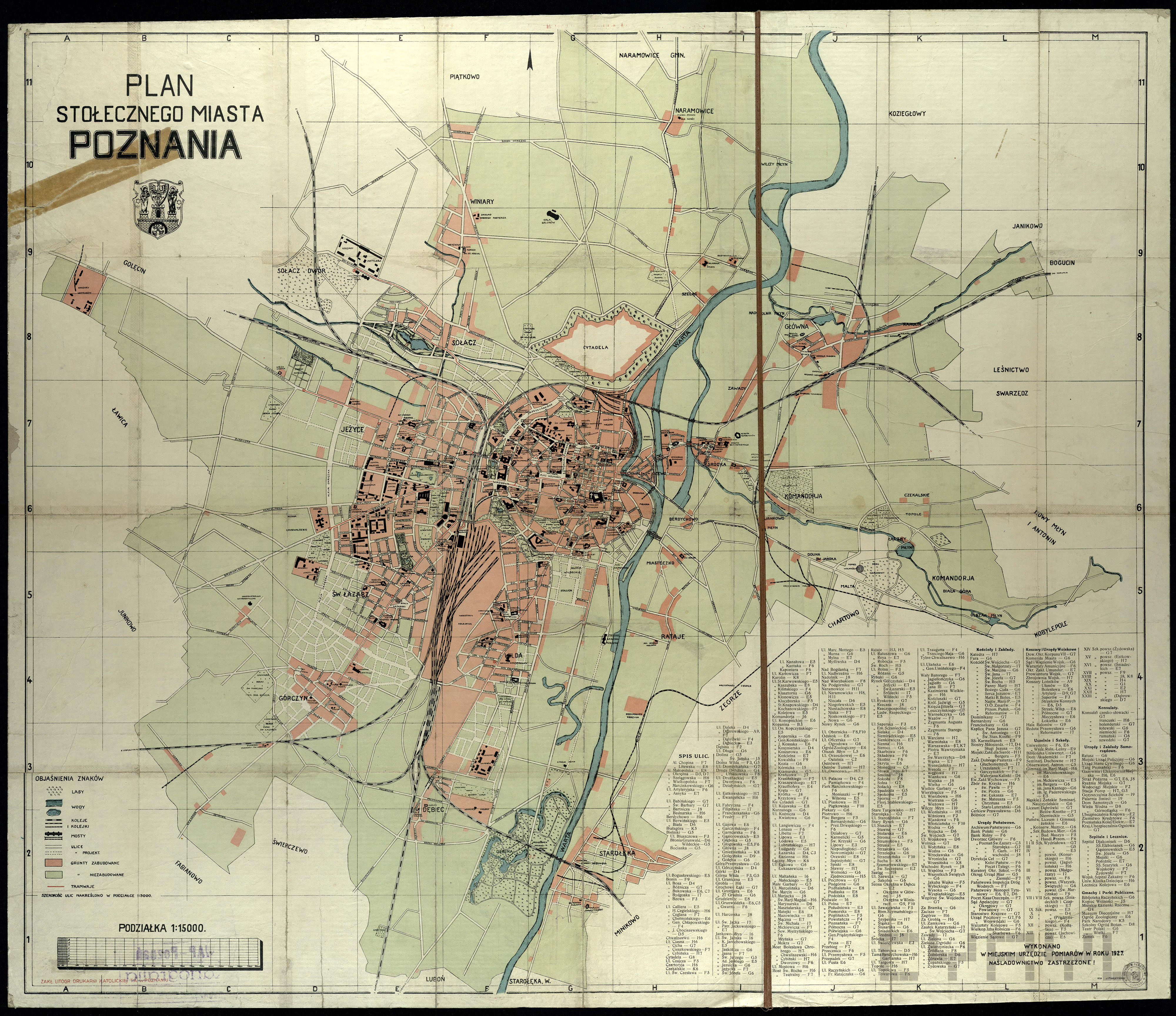 Mapa Poznania 1927 r.