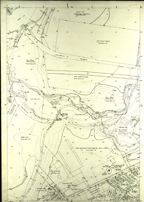 Plan fragmentu Głównej (Nadolnik) w rejonie ulic Mariackiej i Bałtyckiej z 1934 r., powielony i uzupełniony w 1946 r.